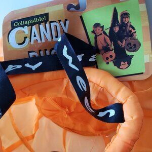 Halloween Pumpkin Jack O Lantern Collapsible Material Basket Candy Bucket